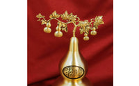 Brass Gourd Statue Feng Shui Gourd Ornament Chinese Desktop Decoration for Living Room