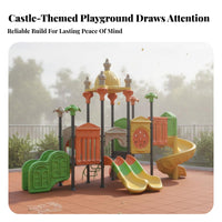 Castle Theme Play Structure Design Playground Slide Combination Sturdy Construction Kids Climbing Structure for Children, Young Children, School, Park