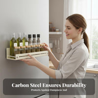 No Drilling Required Seasoning Rack Drilleffortless Installation Kitchen Organizer Multi-Functional Household Storage Space Saving for People with Small Kitchens, Home Cooks, Homemakers, On Refrigerator, Pantry, Laundry Room, Office