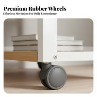 With Wheels Floor Standing Amplifier Stand Accessible-Shelf Design Rolling Stereo Equipment Cabinet Sturdy Structure Multi-Tier Audio Rack Heavy Duty for Audiophiles, Home Theater Enthusiasts, Studio, Living Room