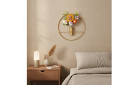 Modern Wall Vase with Flowers Minimalist Metal Vase Flowers Wall Art Boho Outdoor for Bedroom
