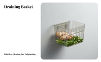 Ginger Garlic Storage Container PET Material Wall Wall-Mounted Organizer Box Drill Installation Transparent Hanging Container for Pantry, Cabinet