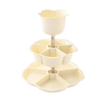 Ribbed Hotpot Organizer Plastic Three-Tier Serving Tray Sturdy Rotating Storage Tray Sturdy for Hosts, Dining Room