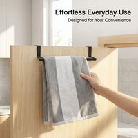 Wall-Mounted Towel Rack and Door Hanging Bar for Kitchen Organization, Stainless Steel Single Cloth Holder for Bathroom