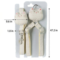 Adjustable Cat Harness and Dog Harness Vest Set, Breathable Nylon Cat Leash and Dog Leash, Not Retractable Training Leash for Outdoor Pet Travel