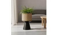 Minimalist Design Floor Standing Planter Modern Design Wicker Plant Basket with Stand Handwoven House Decoration Bohemian-Decor for Office