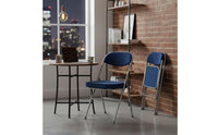 Foldable Design Upholstered Folding Chair Space-Saving Corduroy Accent Chair Multi-Purpose Household Furniture for Dining Room, Home Office, Balcony