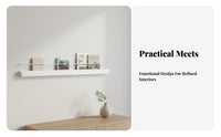 Wall Mounted Bookshelf Minimalist Crafted Metal Wall-Mounted Shelf Space-Saving Picture Shelf for Living Room, Bedroom, Washroom