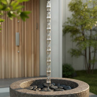 Artistic Design Bamboo Joint Rain Chain Weather Resistant Japanese Design Rain Chain Soothing Sound Decorative Downspout Easy to Install for Courtyard, Patio, Temple