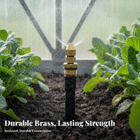 Misting Sprinkler Head Copper Fine Misting Nozzle Cooling Mist Adjustable Brass Spray Nozzle for Gardeners, Farmers, Lawn, Yard, Farm