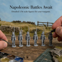 Napoleonic Wars French Infantry Miniatures for Tabletop Wargaming, 1/56 Scale Resin 3D Printed Figures
