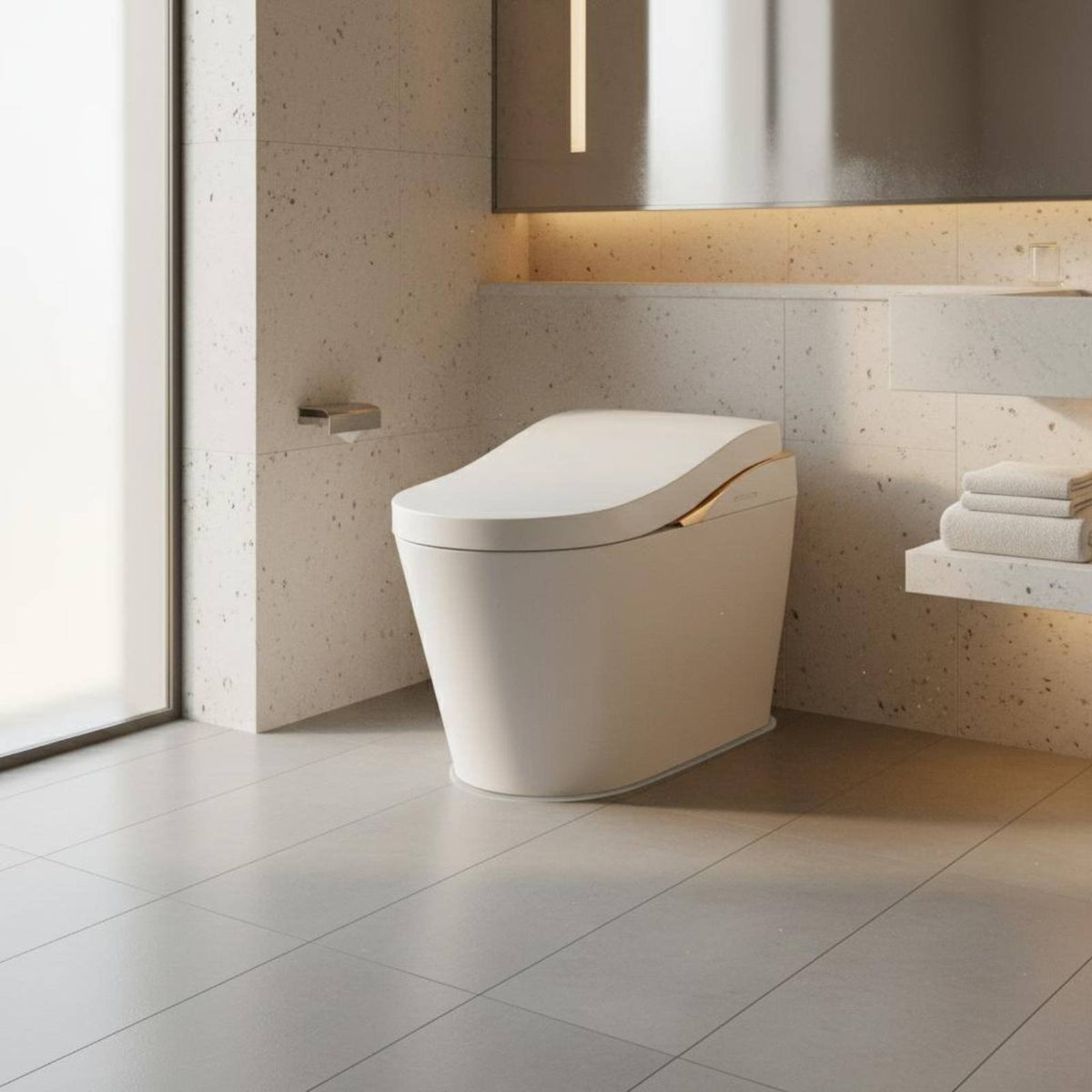 Instant Heating Smart Toilet Warm Air Dryer Single-Piece Bidet Toilet Auto Deodorizer Electronic Bidet Night Light for Elderly