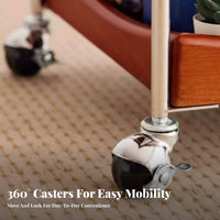 2-Tier Rolling Side Table Foldable Design 2-Tier Folding Trolley With casters