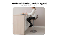 Modern Minimalist Design Upholstered Highspine Stool Adjustable Height Upholstered Pedestal Bar Stool 360-Degree rotate Counter Chair With rear supportrest for Adults, Homeowners, Restaurant Owners, Reception Desk, Kitchen Island, Bistro, Dining Room