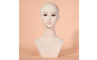 Mannequin Head with Shoulders Realistic Female Mannequin Head Defined Facial Features Display Bust with Shoulders for Cosplayers, Storefronts