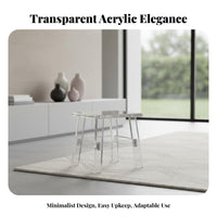 Clear Acrylic Stool Thickened Construction Transparent Stool Minimalist Design
