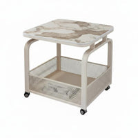 On casters 2-Tier Utility Cart Minimalist design Mobile Furniture Space Saving Storage Trolley Multi-Functional for Apartment Dwellers, Office Workers, Living Room, Bedroom, Kitchen, Bathroom