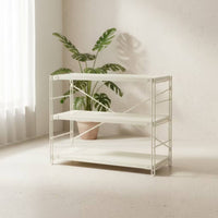 Rust-Resistant Steel Storage Shelving Minimalist 3-Tier Storage Rack Space-Saving Steel Shelving Unit Long-Lasting for Kitchen