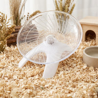 Silent Hamster Wheel and 18cm Hamster Wheel, Syrian Hamster Accessories for Dwarf Breeds, Flying Saucer Spinner with Stand-Alone Base