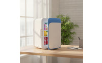 Two-wayUse Compact Mini Fridge Personal Mini Fridge Space-Saving Portable Cooler Thermoelectric for Travelers, Students, Commuters, Car, Dorm Room, Office, Bedroom