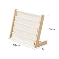 Detachable Portable Kids Bookshelf Child-Safe Design Washable Book Storage Rack Even Edges for Toddlers, Nursery, Classroom