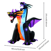 Two-Headed Dragon Inflatable Halloween Inflatable Dragon Easy Setup Decoration for Lawn, Porch