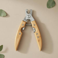 Pet Nail Clippers Bamboo Handle Pet Nail Trimmer Non-Slip Grip Cat Claw Trimmer for Home
