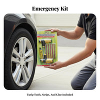 8 Pieces Emergency Repair Tubeless Plug Insertion Kit Rapid Repair Tire Plug Set Portable Puncture Mending Tools Easy to Use for DIY Enthusiasts, Motorcyclists, Road Trips, Garage, Workshop, Away from the Beaten Path-Road Drivinging