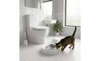 Removable Insert Feline Toilet Training Tray Layered Design Feline Toilet Training Kit Rounded Square Pet Accessory Contoured