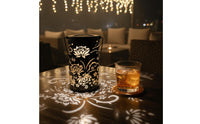 Waterproof Solar Powered Projection Lantern Automatic On/deactivated Decorative Floral Shadow Lantern Hollow-out Pattern Lamp for Patio, Yard, Pathway, Balcony