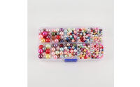 Multi-Size Pearl Assortment Assorted Plastic Pearl Beads Round Bead Box with Latch Lustrous for Designers