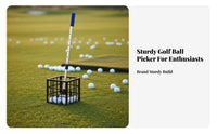 No Bending Golf Ball Retriever Basket Large Capacity Golf Ball Picker Upper Lightweight for Golfers, Seniors, Driving Range, Backyard