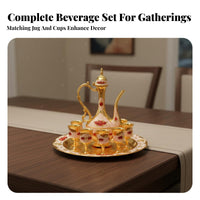 8 Pieces Vintage Metal Drinks Set Decorative European Design Vintage Drink Set Home Decoration for Wedding, Party