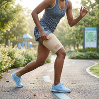 Thigh Support with Straps Targeted Compression Sleeve Low-Profile Thigh Compression Sleeve for Athletes, Running, Training