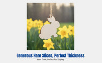 Wooden Easter Bunny Decorations, DIY Blank Bunny Wood Slices, Hanging Party Decor, Holiday Gift, 3mm Thick, with Rope