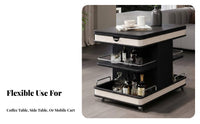Movable with casters Adjustable C-shaped designd Desk Foldable Rolling C-shaped designd Tray Space-Saving Living Room Furniture Easy Assembly for Small Apartment Dwellers, telecommuting Workers, Students, Bedroom, Home Office