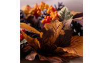 Autumn Candle Wreath Thanksgiving Fall Candle Wreath Table Centerpiece Wreath Harvest Seasonal for Hosts, Mantel, Entryway
