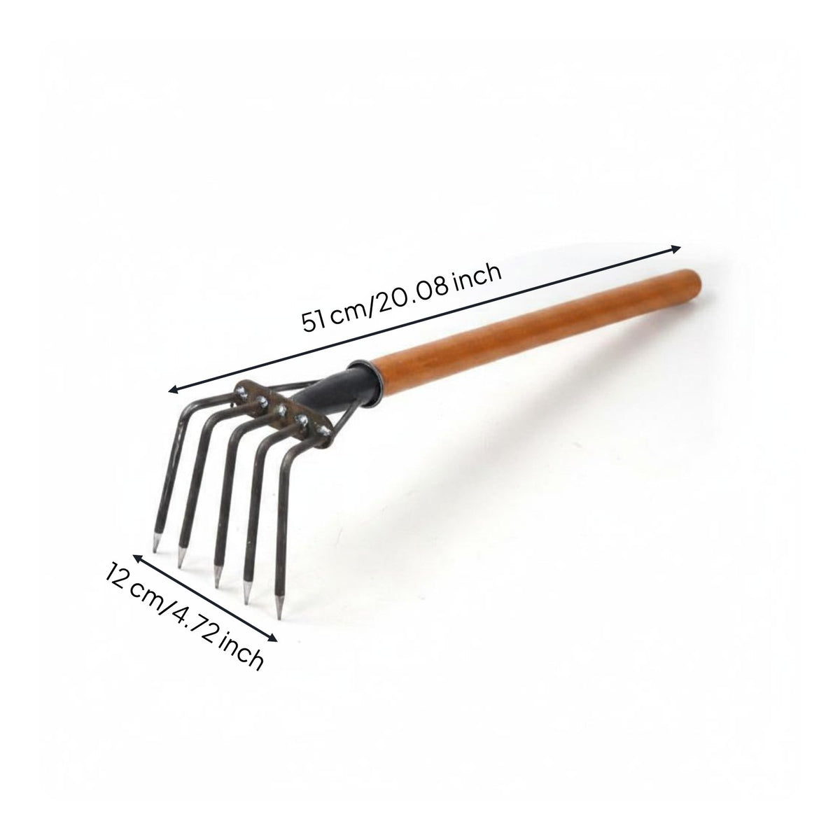 5 Tine Beach Rake Versatile Shellfish Digging Rake Tines Steel Digging Claw for Gardeners, Beach, Vegetable Bed