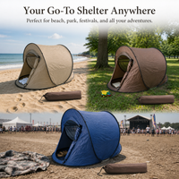 Pop-Up Beach Tent with UV Protection and Mosquito Netting, Foldable Outdoor Camping Shelter