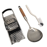 3 Pieces Grater and Spoon Set Stainless Steel Cooking Utensils Sturdy Kitchen Tools for Home Cooks