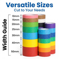 Colored Masking Tape Rolls Set for Artists, Wide Japanese Washi for Bible Journaling, Craft DIY Projects 1/2 Inch