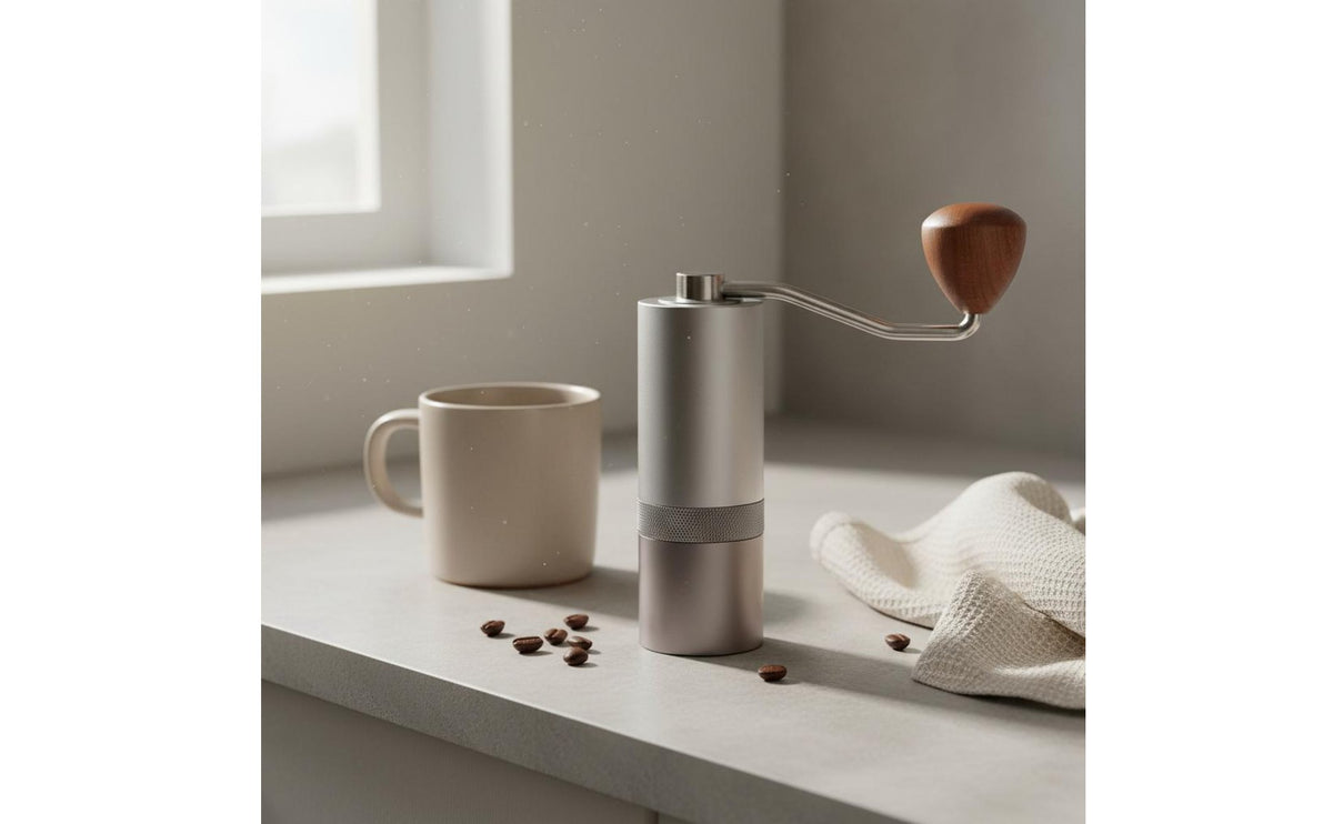 Manual Coffee Grinder Consistent Grinding Hand Crank Coffee Grinder All-Metal Frame Double Bearing System for Home Baristas