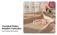 Beaded Mother Daughter Bracelets Delicate Pink Crystals for Outfits