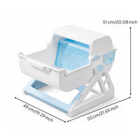 Semi-Automatic Waste Pan Large Cat Waste Pan with Grid Odor Control Pet Supply for Cats, Apartments