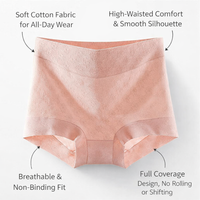 Underwear Women High Waisted Knickers with Non-Rolling Waistband, Breathable Ladies with Anti-Press Design
