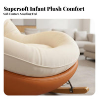 Ergonomic Design Eggshell Rocking Chair Stable and Safe Rocker Luxurious Cushioning Household Furniture Wide Seat for Homeowners, Book Lovers, Living Room, Balcony, Reading Nook, Leisure Area