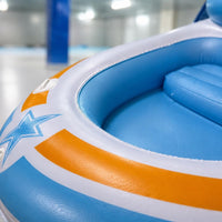Backrest Inflatable Boat Raft Raised Seat PVC Buoyant Boat Blue and White Water Craft