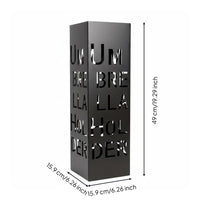 Space Saving Letter Cutout Umbrella Stand Long-Lasting Metal Umbrella Holder Easy to Clean Stable Wobblesteady Base for Hotels, Offices, Entrance, Lobby, Reception Area