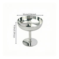 Polished Stainless Steel Dessert Cup Shatterproof Footed Dessert Cup Metal Tableware for Cafe