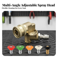 Reach Hard-to-Clean Areas 1/4 Inch Quick Connect Coupler Wear-Resistant Pressure Washer Angle Adapter 4500 PSI Rated for DIY Enthusiasts